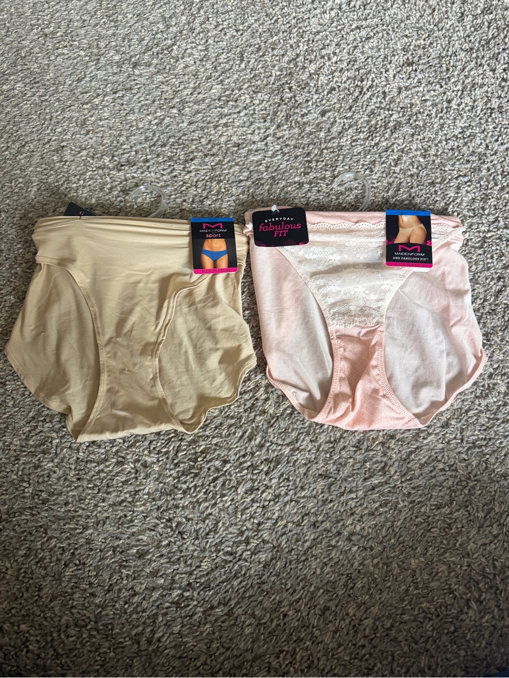 Maidenform Two-Pack High-Waist Briefs in Blush Pink and Beige